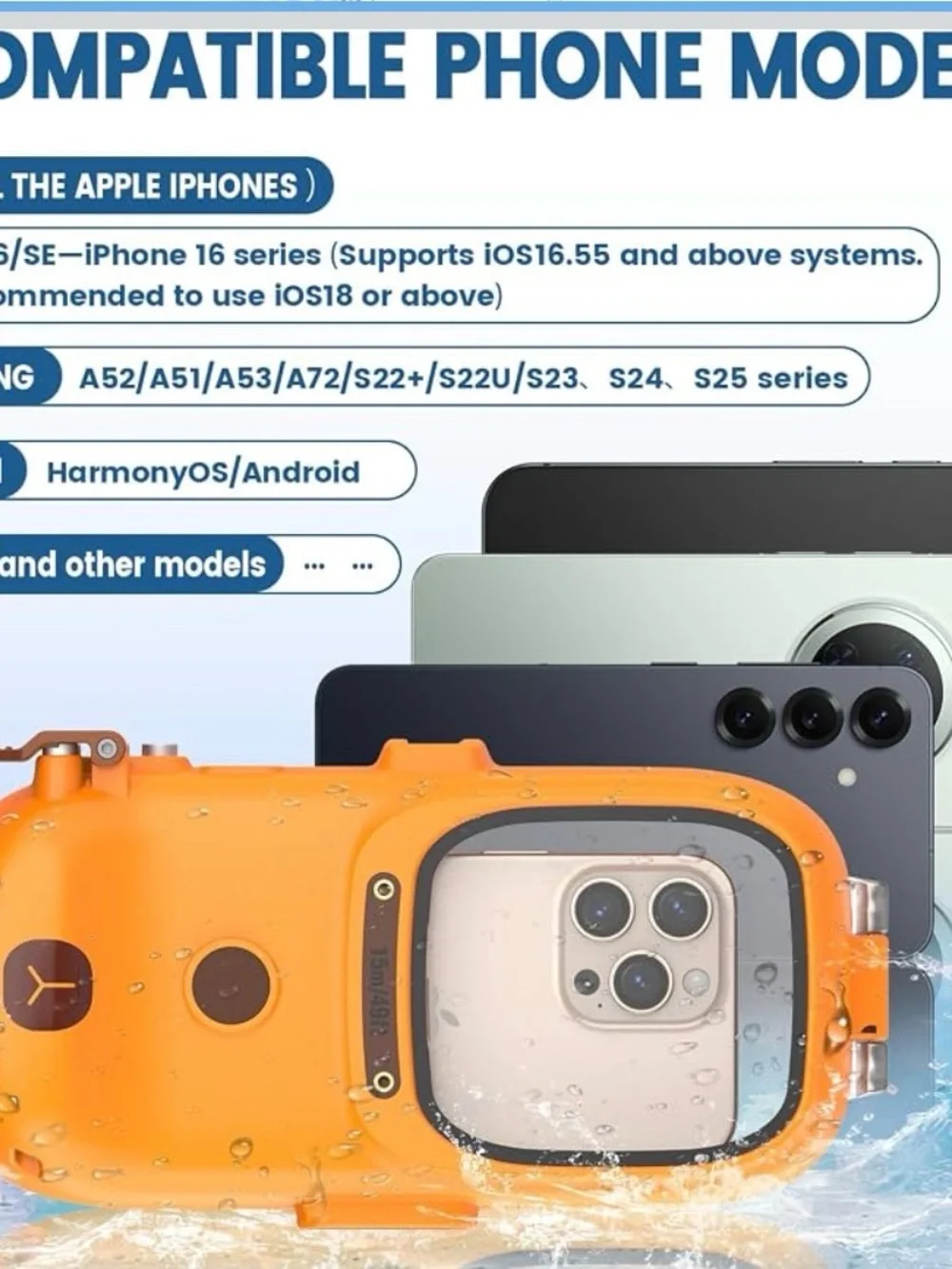 Waterproof Protective Camera Housing Case - Orange NWT